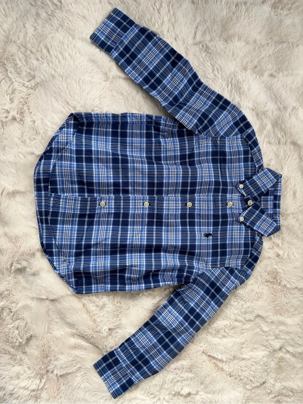 Ralph Lauren Blue Kids Plaid Button-Down Shirt